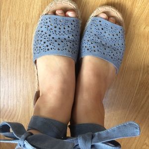 Blue Espadrille Flat Sandals 💙